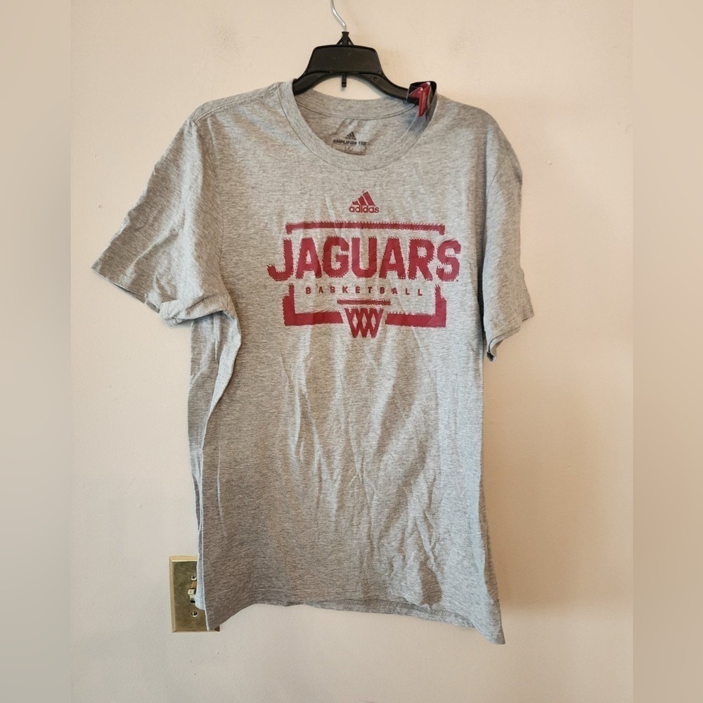 Adidas IUPUI Jaguars Gray basketball t Shirt  Size large